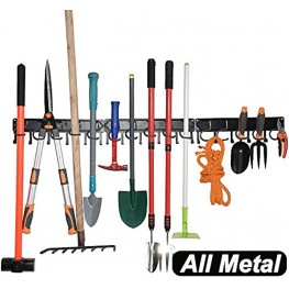 YueTong All Metal Garden Tool Organizer,Adjustable Garage Wall Organizers and Storage,Heavy Duty Wall Mount Holder with Hooks for Broom,Rake,Mop,Shovel.3 Pack
