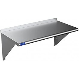 14" X 60" Stainless Steel Wall Shelf | Metal Shelving | Garage Laundry Storage Utility Room | Restaurant Kitchen | Food Prep | NSF Certified