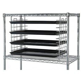Quantum Storage Systems TS18C 18 Deep Tray Slide Set for Wire Shelving Units Chrome Finish 12 Height x 27 Width x 18 Depth