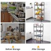 Rolling Cart Metal Utility Trolley on Wheels Mesh Storage Rack Organizer Shelves with 4 Wire Baskets Storage Art Carts for Home Kitchen Closet Bathroom Living Room Laundry Room Office Black 4-Tier
