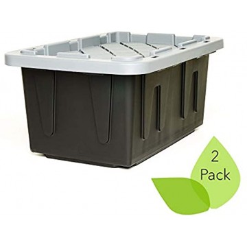 ECOstorage 4415EBKDC.02 Box Tough Recycled Plastic Storage Container 15 Gallon Black 2 Count