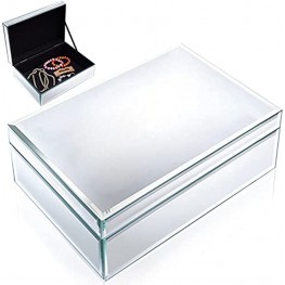 Meetart Silver Glass Mirrored Jewelry Box Simple Classic Storage Organizer High-end Luxury Big Mirror Box