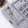 misaya Jewelry Boxes for Women Jewelry Organizer with Lock and Key Birthday and Christmas Gift 2-Layer Jewelry Holder for Earring Ring Necklace Gray