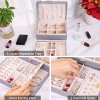 Voova Jewelry Box Organizer for Women Girls 2 Layer Large Men Jewelry Storage Case PU Leather Display Jewellery Holder with Removable Tray for Necklace Earrings Rings Bracelets Vintage Gift Grey