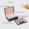 Zumier Jewelry box for women,3 Layers Jewelry boxes Organizer with PU Leather ,Travel Jewelry Storage Case Earring,Ring,Necklace,Earring boxes organizer for Girls Girlfriend Wife Ideal Gift Navy Blue