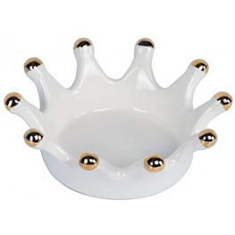 Fucsnxr Crown Ring Holder for Jewelry Tray Ceramic Gold Trinket Dish Necklace Organizer Earring Storage Watch Stand Brooch Hanger