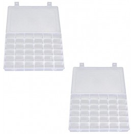 Magik 36 Grid Box Storage Organizer Case Container Display Collection with Adjustable Divider Big 2 Pack White