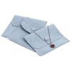 4 Pcs Jewelry Pouch Velvet Jewelry Gift Bag Organizer with Snap Button for Rings Bracelets Necklaces Earrings Light Blue