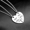 Greendou Fashion Jewelry 2pcs Her one His only Couple Necklaces Split Broken Heart Infinity Pendant Family Friend Valentine Gift Silver