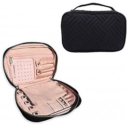 Travel Jewelry Organizer Jewelry Storage Case Clutch Bag for Necklaces Earrings Rings and Bracelets Travel Organizer No Tangle Black