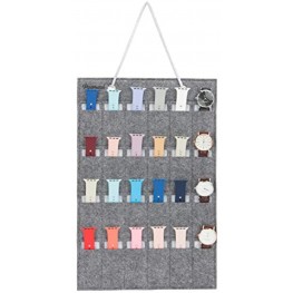 Watch Band Hanging Storage Organizer Watch Display Storage Roll Holds 24 Watches Expandable for Most Sizes of Watch Bands,Organizer for Watch Band Straps Accessories grey