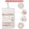 Wavymarts Travel Jewelry Organizer Roll Foldable Case Includs Holders for Rings Necklaces Bracelets and Earings Traveling Storage Solution Gift for Women White