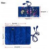 WEI LONG@Jewelry Roll Travel Jewelry Roll Bag,Silk Embroidery Brocade Jewelry Organizer Case with Tie Close Blossom Purple