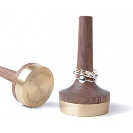 belaDESIGN Wooden Ring Holder for Jewelry Walnut Wood Gift 1 piece2 Printing Styles Random Send