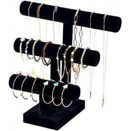 Detachable T Bar Bracelet Display Stand,Bracelet Organizer,Bracelet Holder,Jewelry Display Stand Long Necklace Bangle Scrunchie Watch Organizer 3 tier）