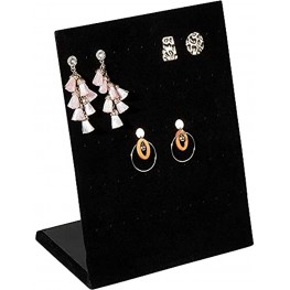 Earring Holder Velvet L-Shape Earring Display Stand Organizer Rack Board for Jewelry Studs Accessories Storage Show Retail Shop Home Counter Top 60 Holes Black 9.9 x 7.9 x 4 Inches