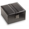 Glenor Co Bracelet Jewelry Box with 2 Removable Rolls Holder Stores Bracelets Bangles & Watches Organizer w Modern Metal Closure Large Mirror PU Leather Display on Stand or Dresser -Black