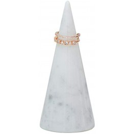 JIMEI Marble Ring Holder Cone Tower For Wedding Genuine Marble Polished | Ring Jewelry Display Stand 1.77Dx3.94H