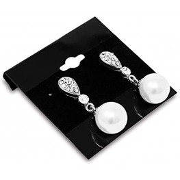 Mooca Plain 2 x 2 Black Hanging Earring Cards Earring Card Holder Earring Display Cards for Ear Studs Velvet Plastic Display Earring Card Holder for Jewelry Accessory Display 100 Pieces