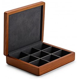 Oirlv Solid Wood Ring Jewelry Box Organizer Earrings Jewelry Drawer Organizer Tray with Lid Grey 9 Grid Box