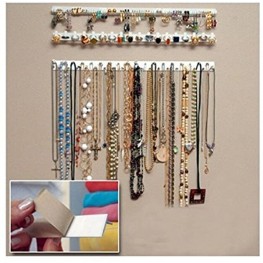 J.C Arts 9 in 1 Adhesive Paste Wall Hanging Storage Hooks Jewelry Display Organizer Necklace Hanger