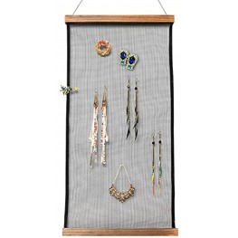 Monrocco Earring Organizer Holder Wall Hanging Earring Organizer with 20 Pieces S Shape Hooks Jewelry Organizer Display for Necklaces Bracelets and Rings