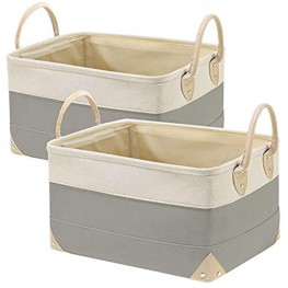 2 Pack Large Toy Book Organizer Boxes with Handles Open Storage Bins for Organizing Collapsible Fabric Storage Basket for Shelves Closets Laundry Nursery Decorative Basket,15x11x8.5inch