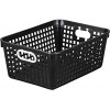 Really Good Stuff Multi-Purpose Plastic Storage Baskets for Classroom or Home Use Stackable Mesh Plastic Baskets with Grip Handles 13 x 10 Black Set of 12