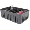 Simplify Stackable Organizer Bin with Adjustable Dividers 3 Compartment Storage Basket Good for Office Home & Dorm Grey